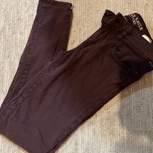 ✨[AEO] sateen deep purple jeggings, size 4